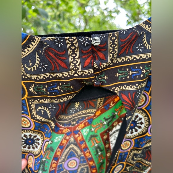 FARM rio mini abstract print dress open back with buttons on top multi color sm - Picture 10 of 11